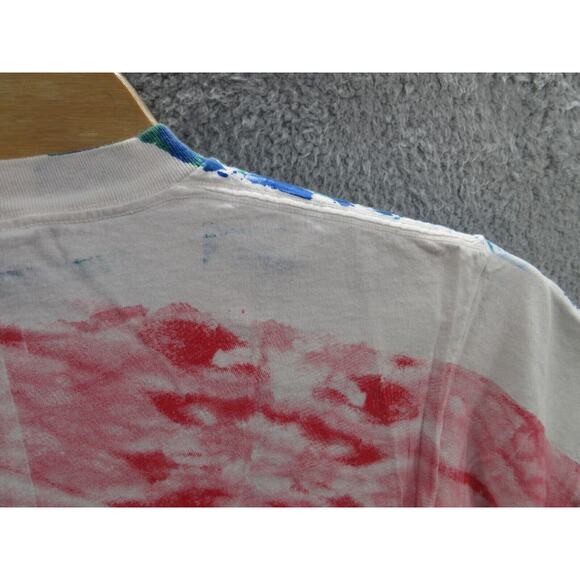 Vintage WILD OATS Men's Large Blue & Green Tie Dye T-shirt Made USA - Picture 12 of 16